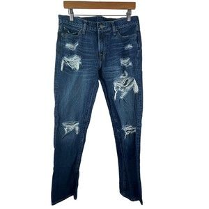 Abercrombie & Fitch Jeans Mens 30x32 Langdon Slim Distressed Frayed Stretch‎